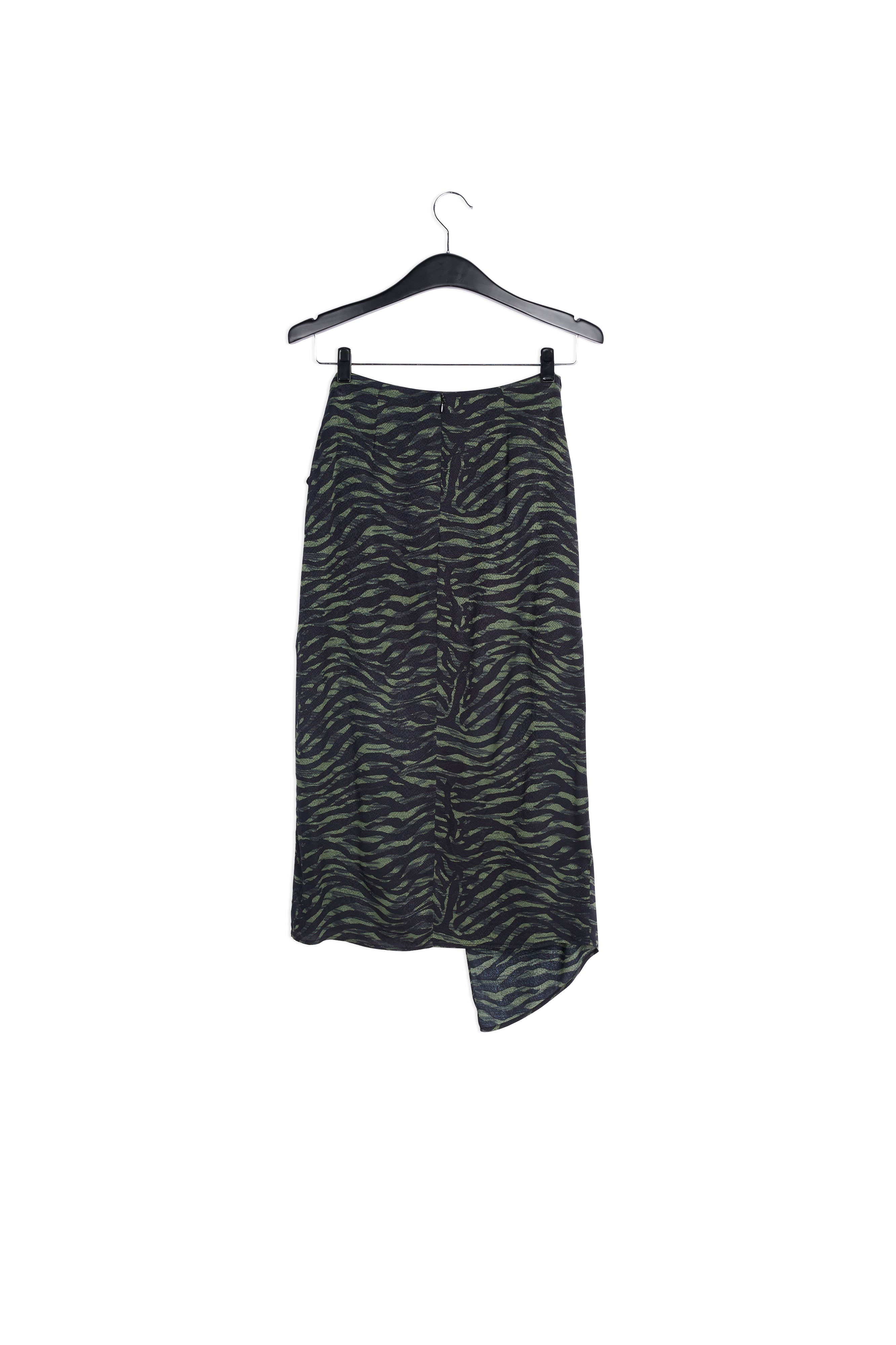 Jupe fourreau portefeuille kaki et noire RE—SSENTIEL | Essentiel second hand