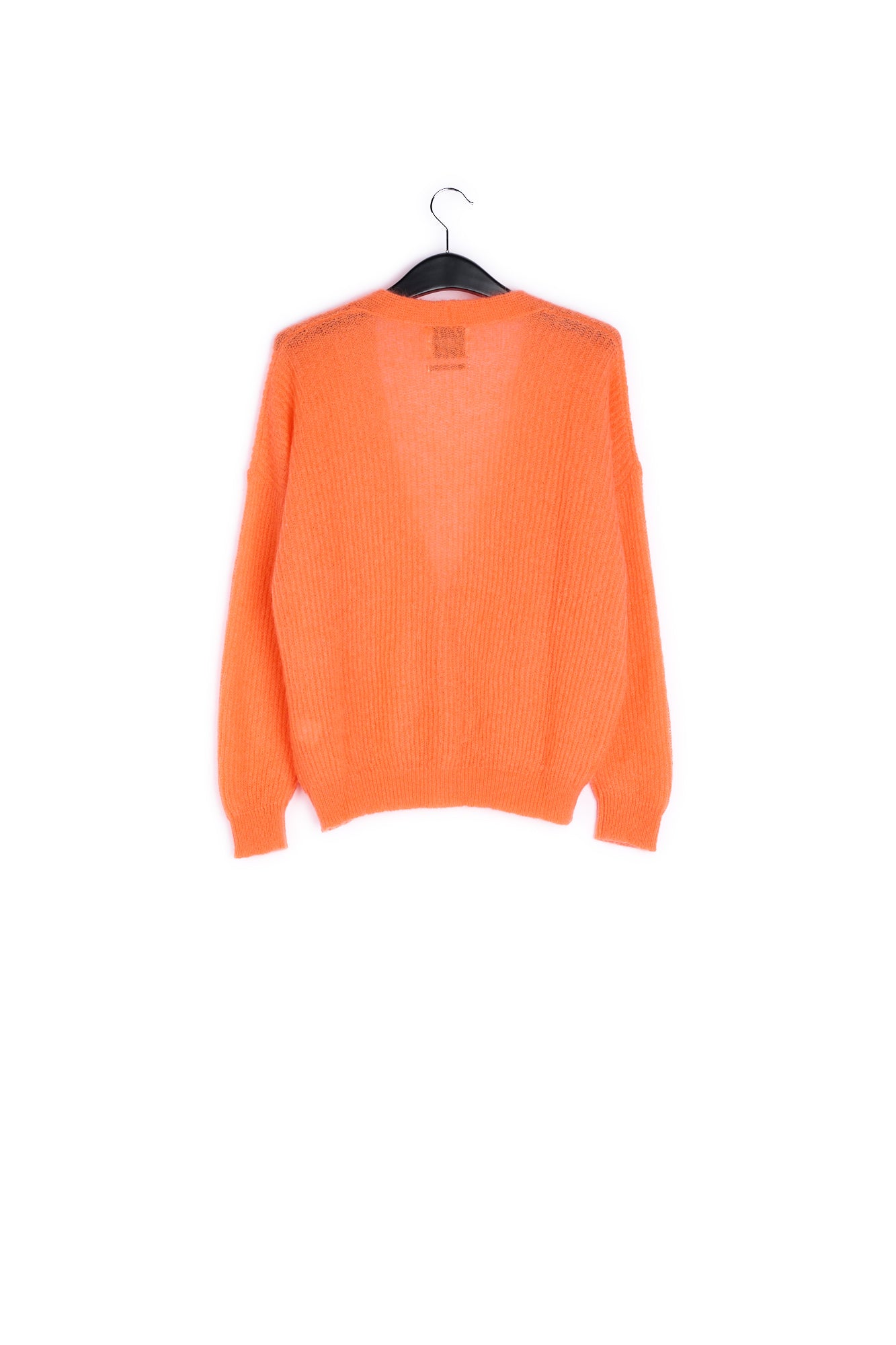 Orange ribbed knit cardigan with mohair RE—SSENTIEL | Essentiel second hand