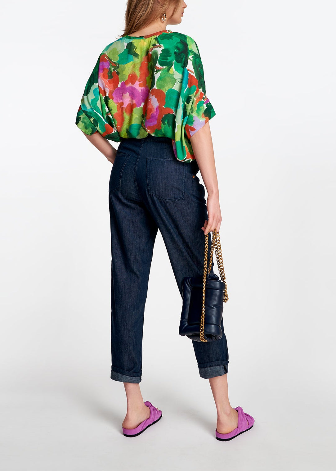 Jean bleu foncé à  coupe ample RE—SSENTIEL | Essentiel second hand