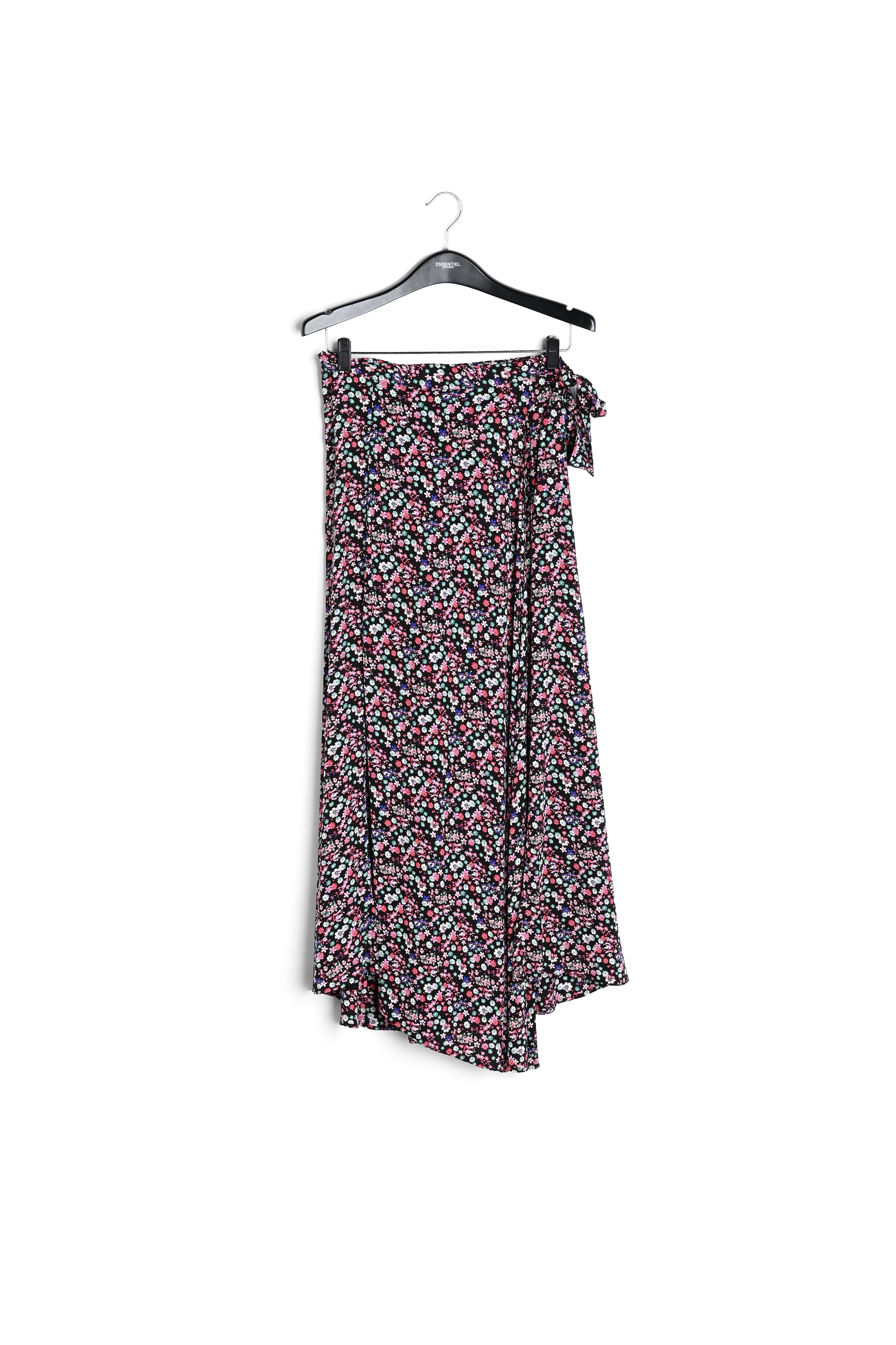 Jupe maxi noire cache-cœur à imprimé floral RE—SSENTIEL | Essentiel second hand