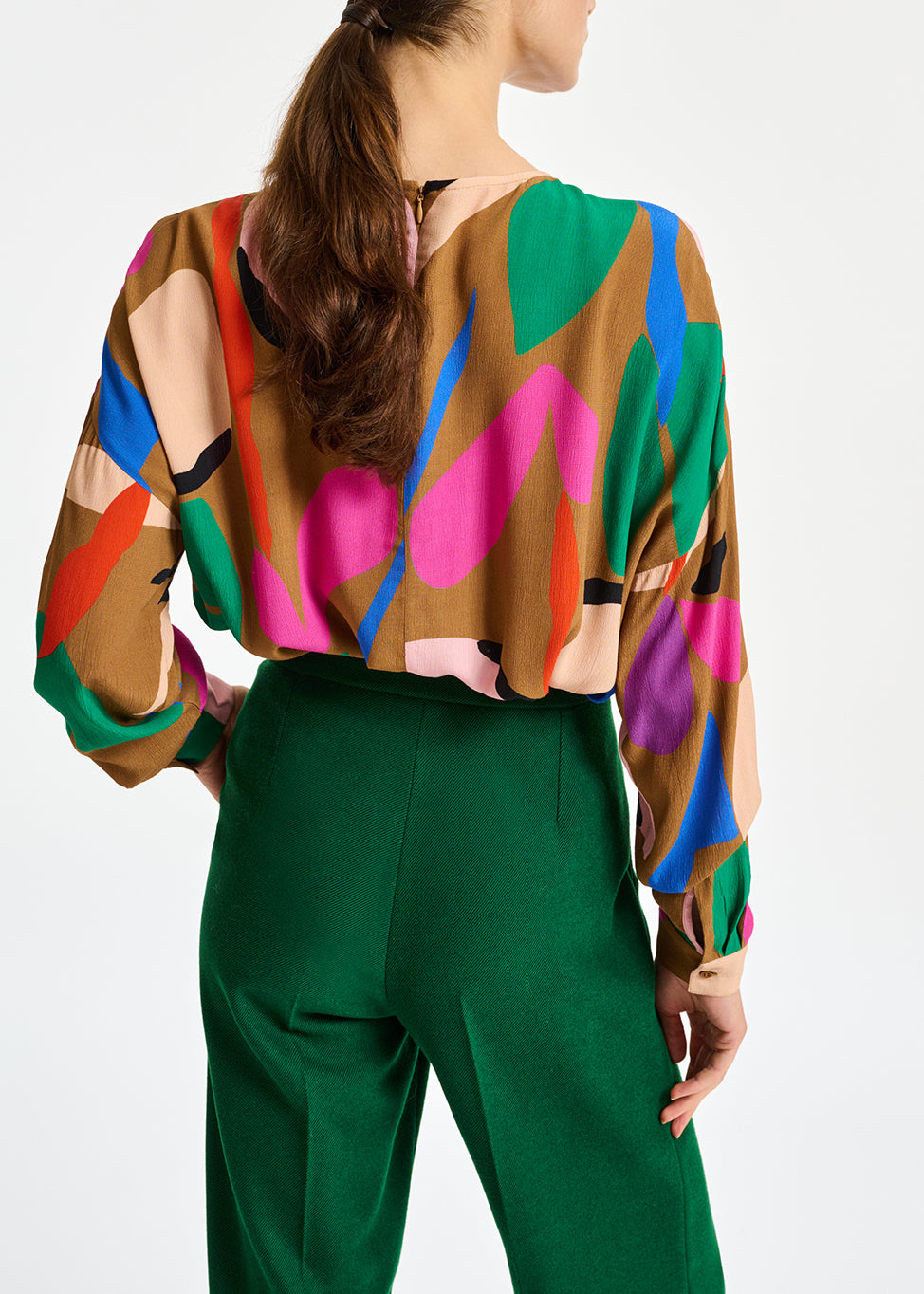 Camel graphic-print top RE—SSENTIEL | Essentiel second hand