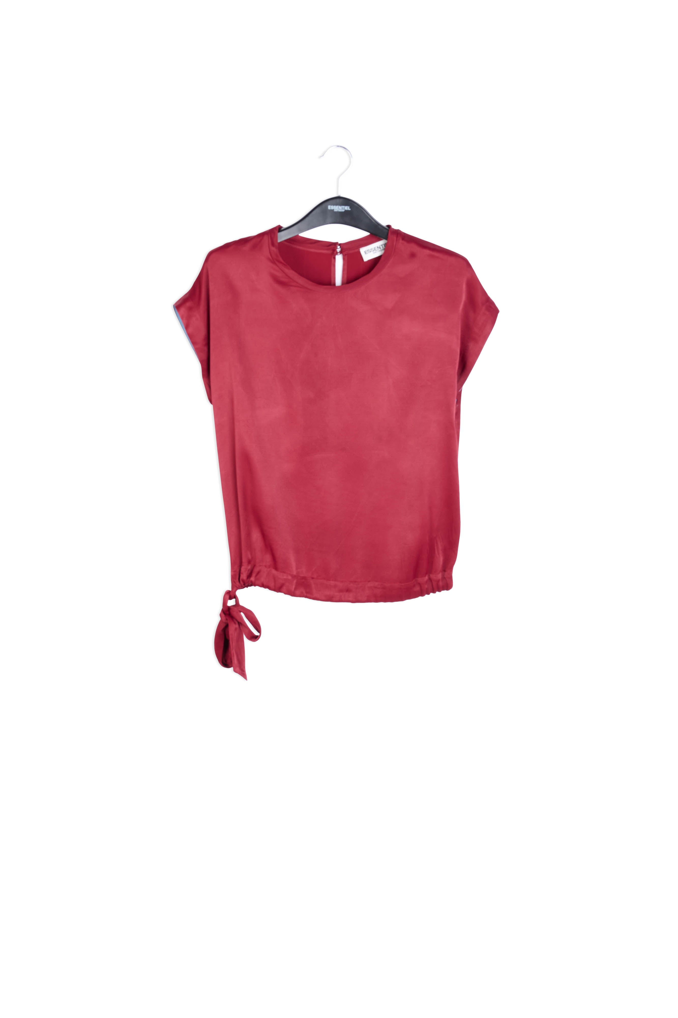 Bordeauxrode top met kapmouwtjes RE—SSENTIEL | Essentiel second hand