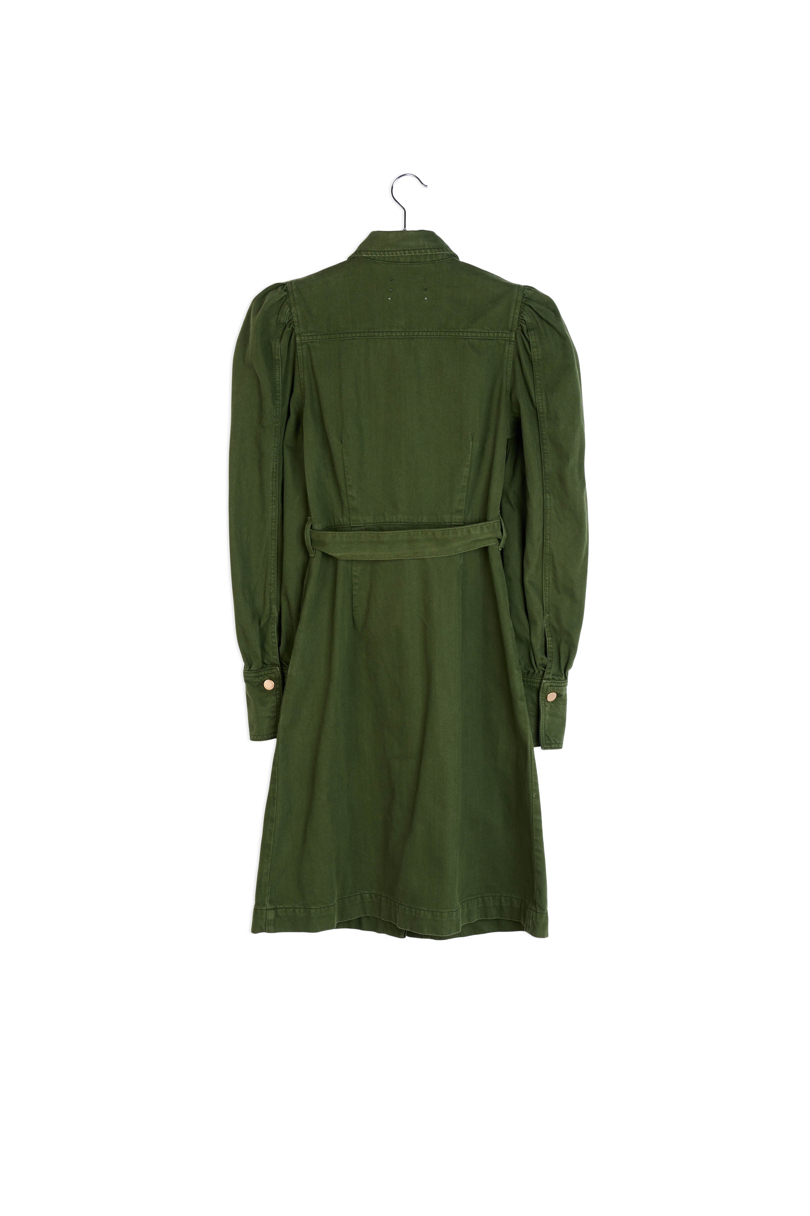 Pine green denim shirt dress RE—SSENTIEL | Essentiel second hand