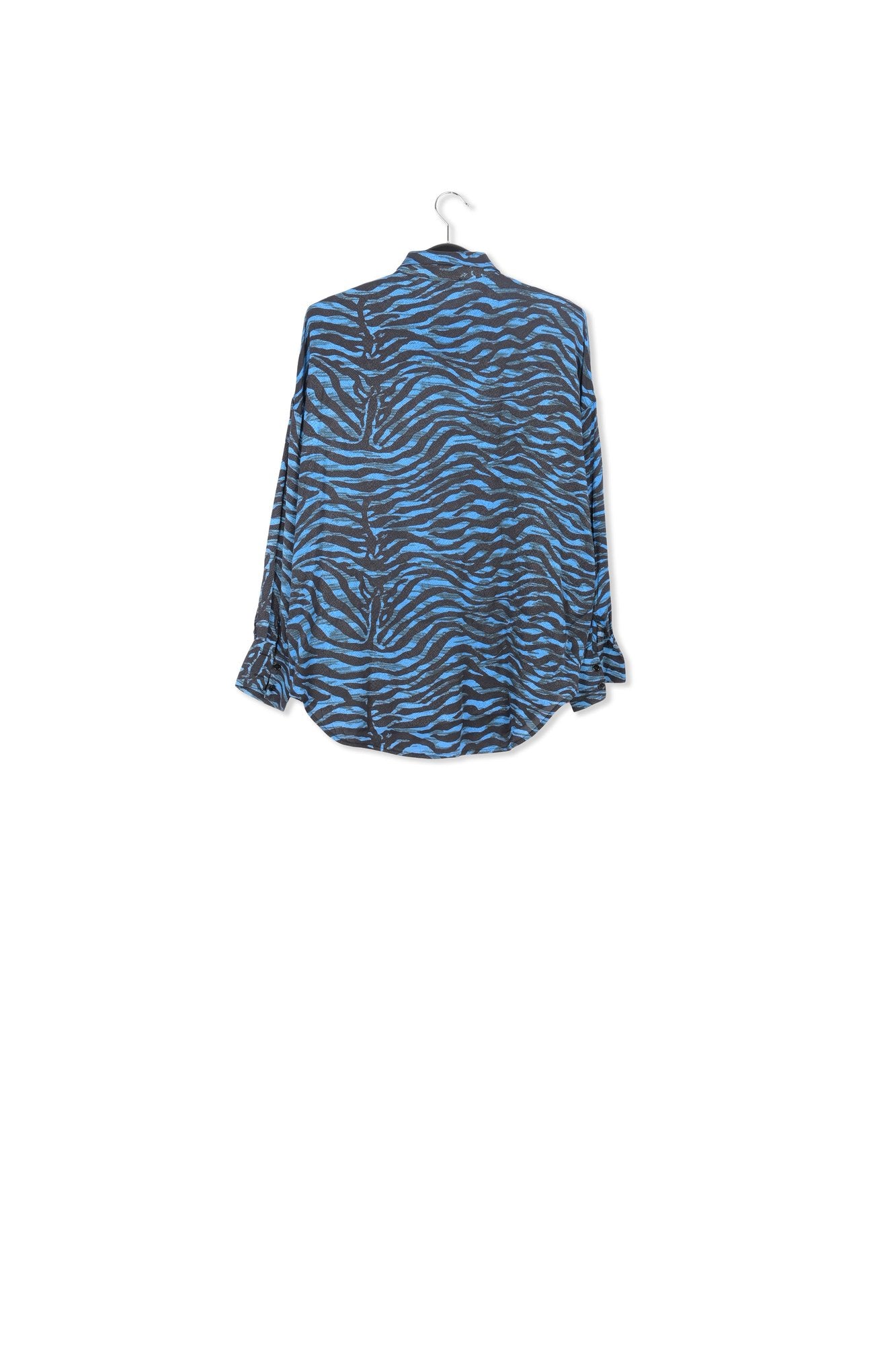 Chemise oversize zébrée turquoise et verte RE—SSENTIEL | Essentiel second hand