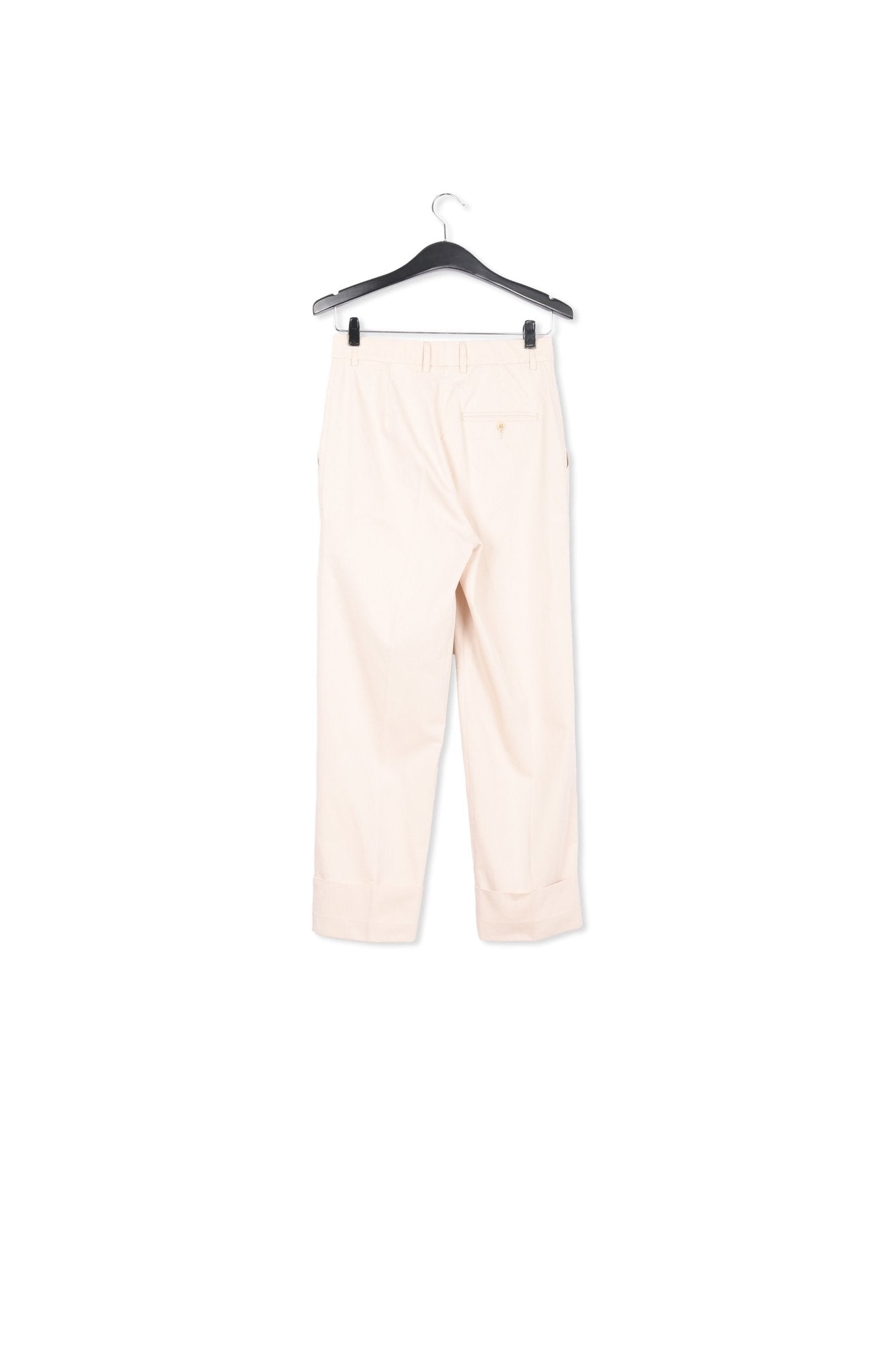 Beige cotton-blend straight-leg pants RE—SSENTIEL | Essentiel second hand
