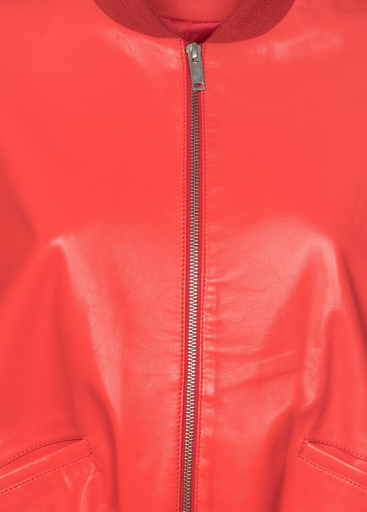 Red soft leather jacket RE—SSENTIEL | Essentiel second hand