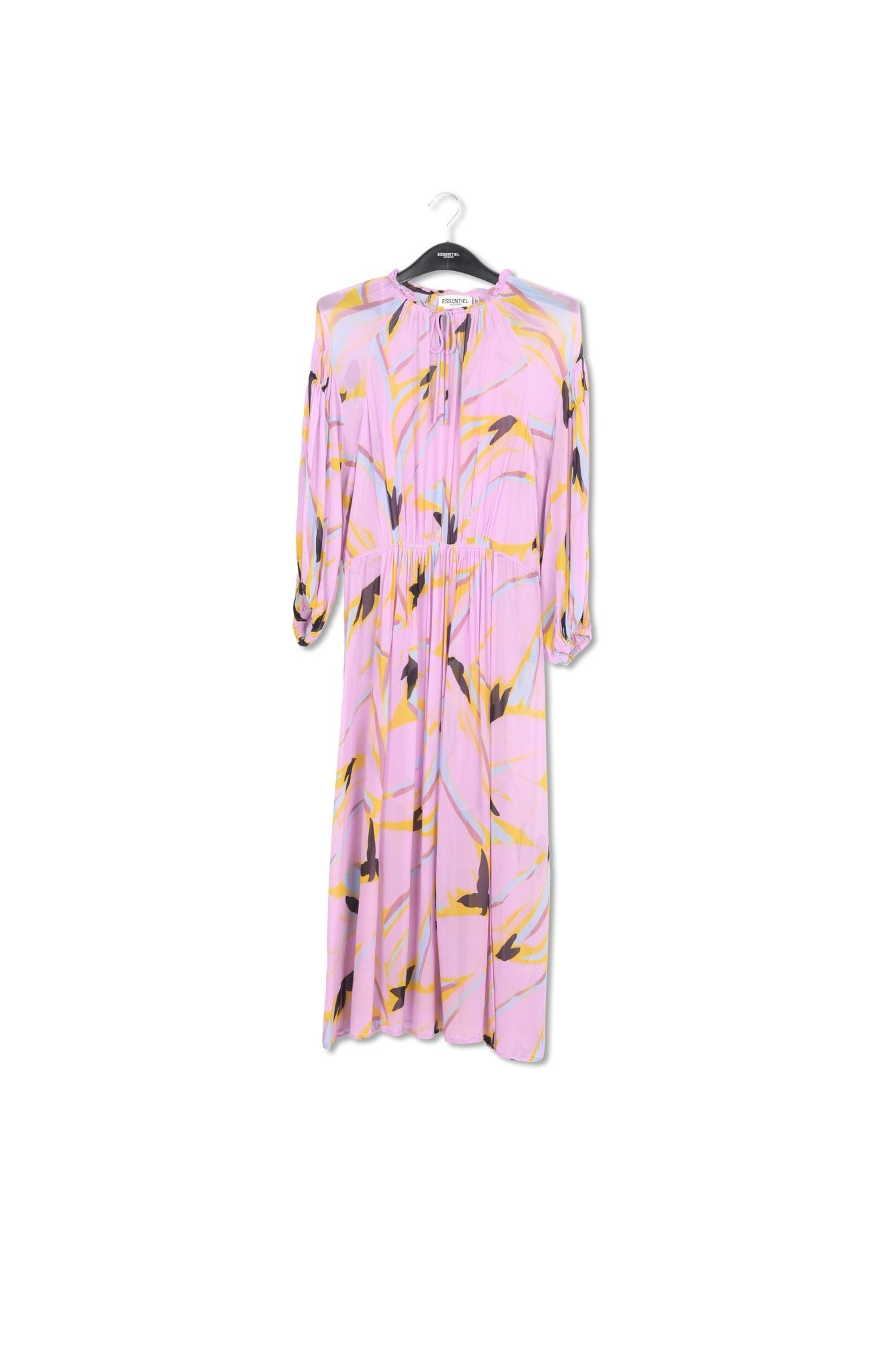 Lilac abstract-print loose-fit maxi dress RE—SSENTIEL | Essentiel second hand