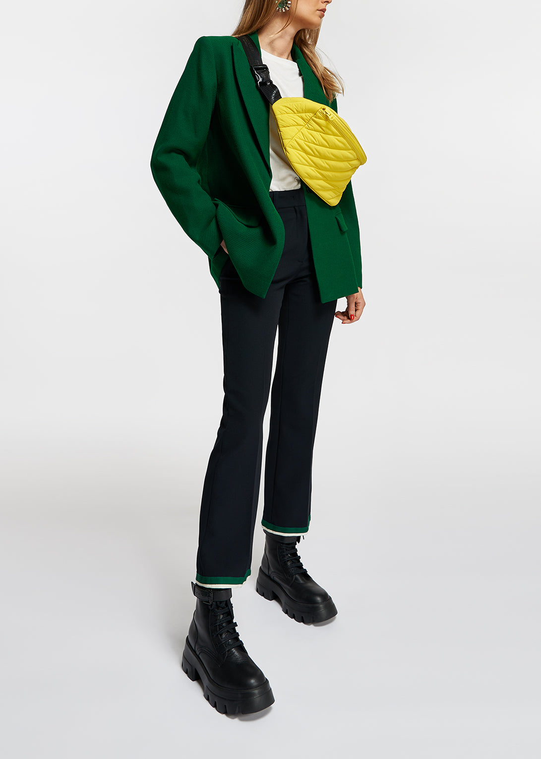 Dark green single-breasted blazer RE—SSENTIEL | Essentiel second hand