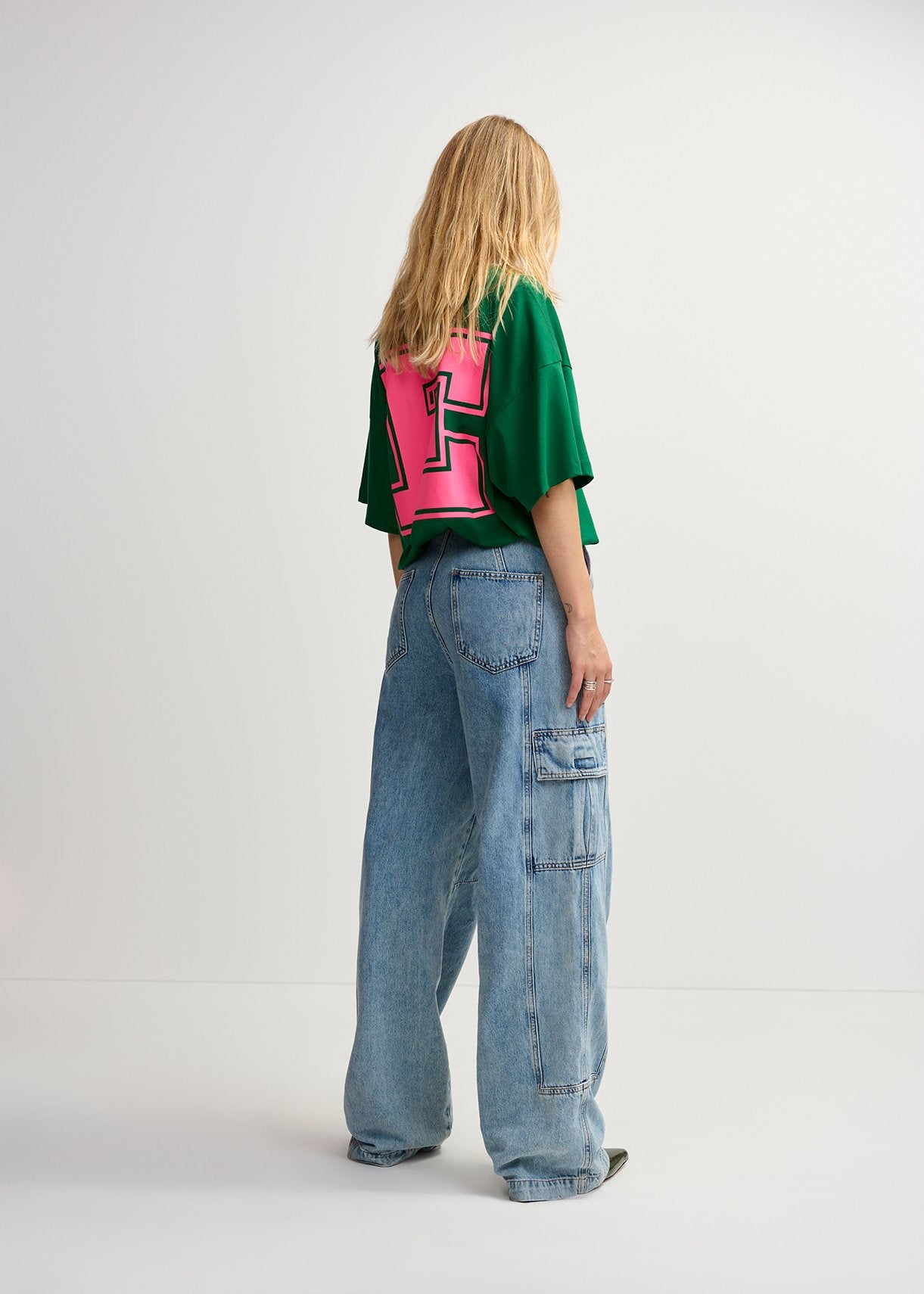 Wide-leg cargo blue jeans RE—SSENTIEL | Essentiel second hand