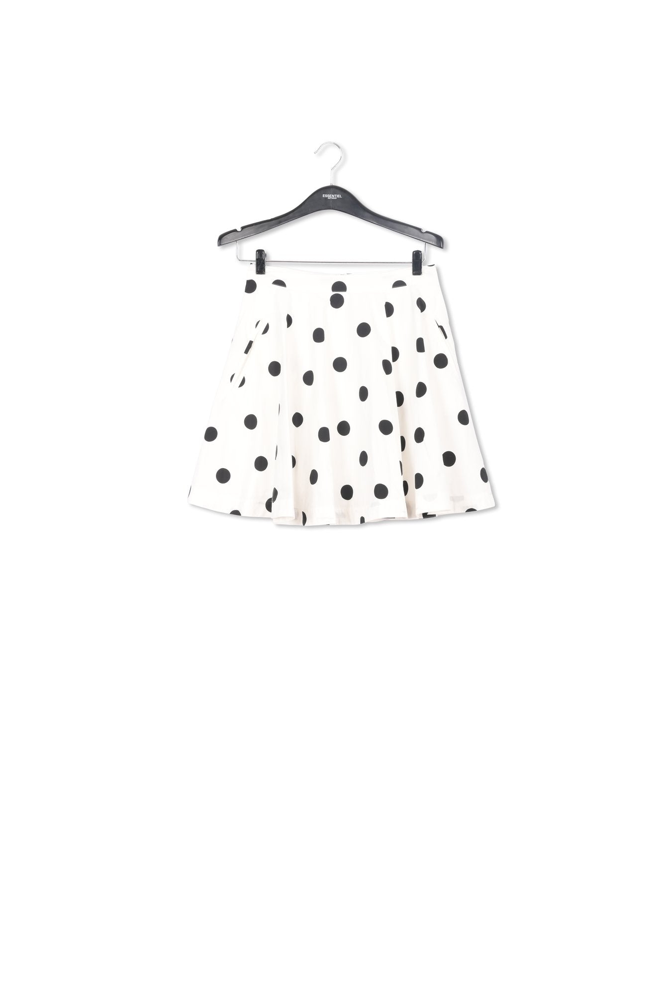 White and black polka-dot voluminous mini skirt RE—SSENTIEL | Essentiel second hand