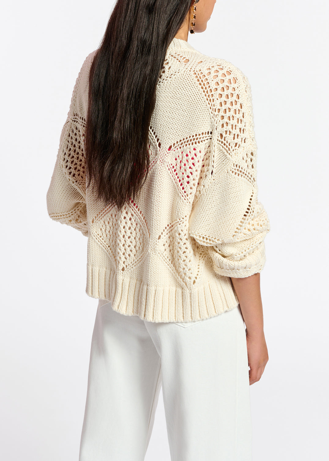 Off-white pointelle-knitted sweater RE—SSENTIEL | Essentiel second hand