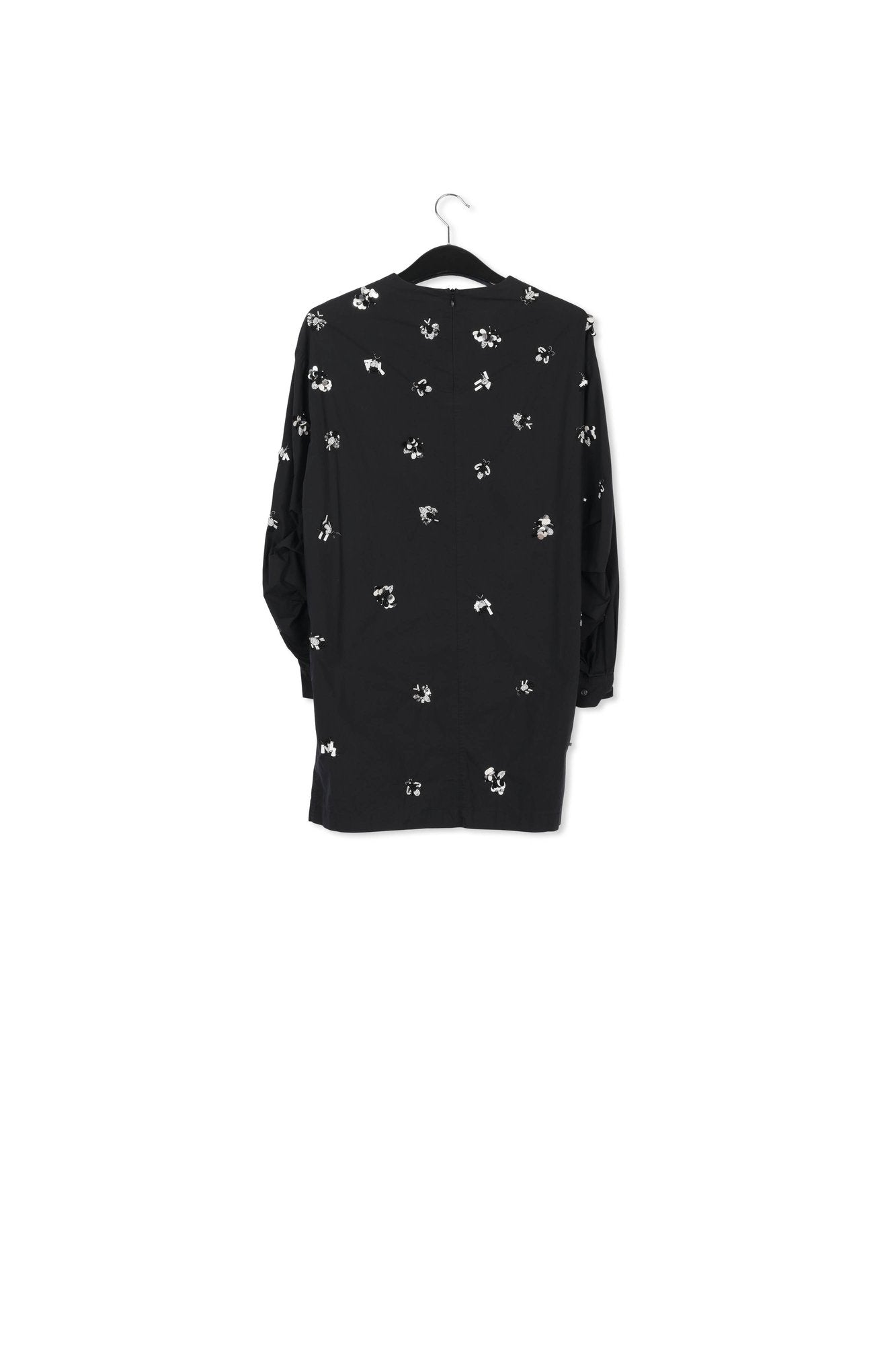 Black cotton-polin dress with sequin details RE—SSENTIEL | Essentiel second hand