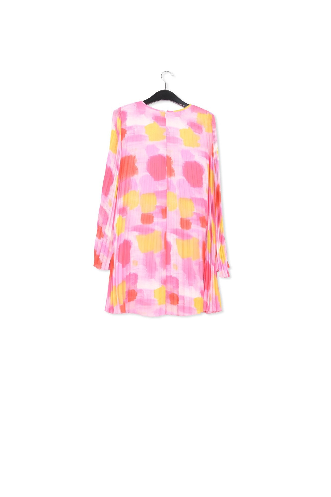 Dark blue printed plissé mini dress RE—SSENTIEL | Essentiel second hand