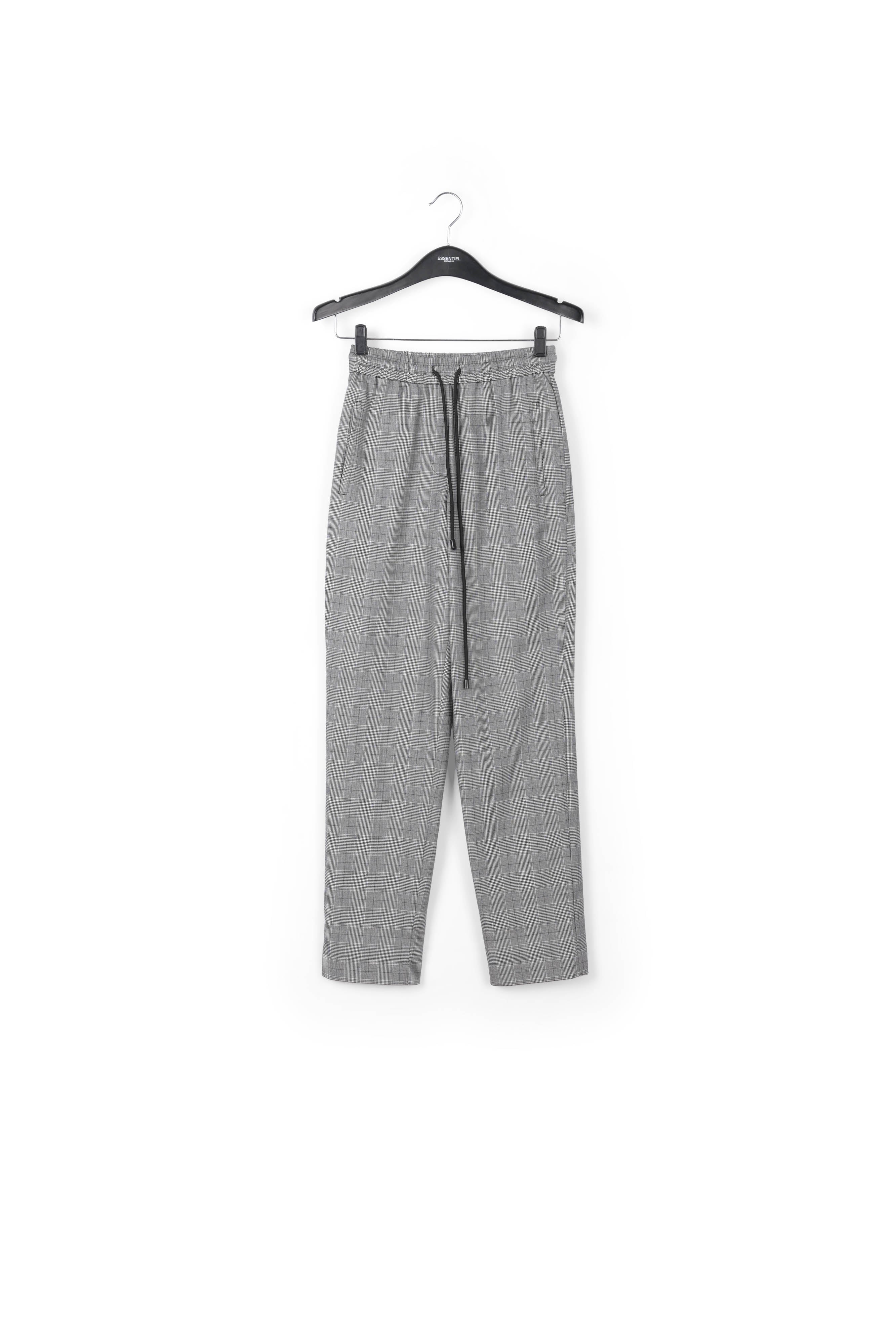 Grey pants with check motif RE—SSENTIEL | Essentiel second hand