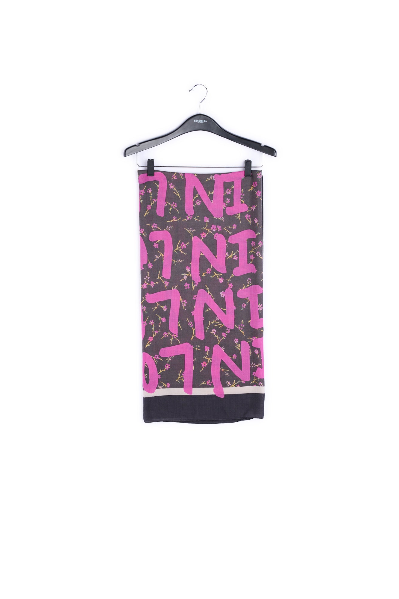 Black printed Love scarf RE—SSENTIEL | Essentiel second hand