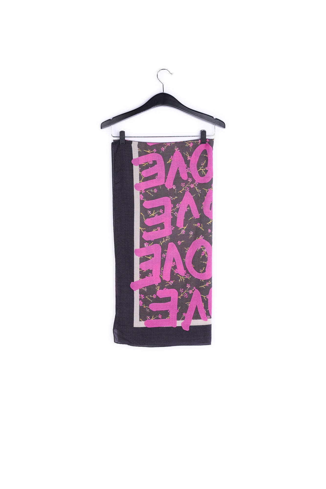 Black printed Love scarf RE—SSENTIEL | Essentiel second hand