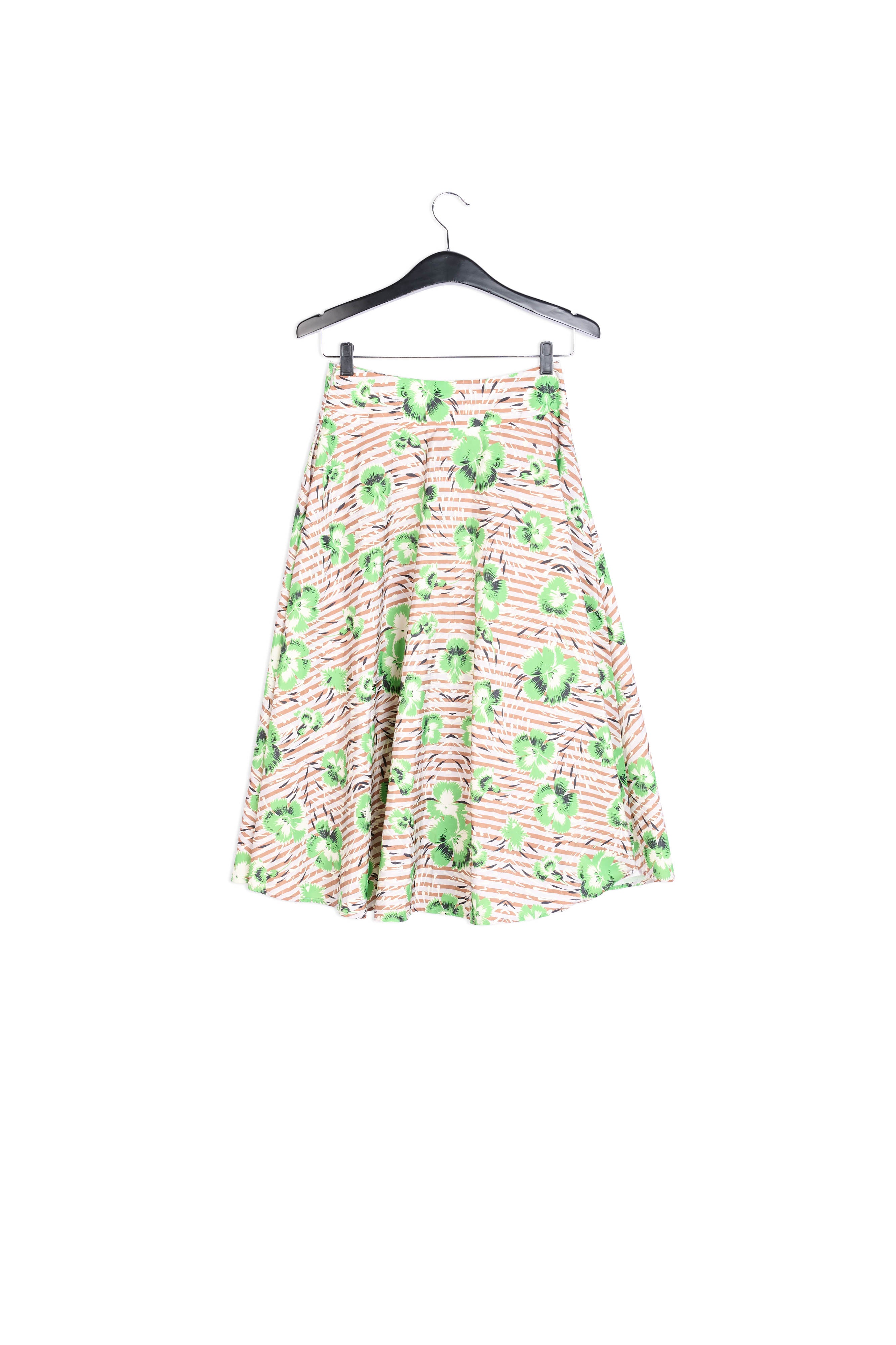 A-lijn rok met strepen en rode bloemen RE—SSENTIEL | Essentiel second hand