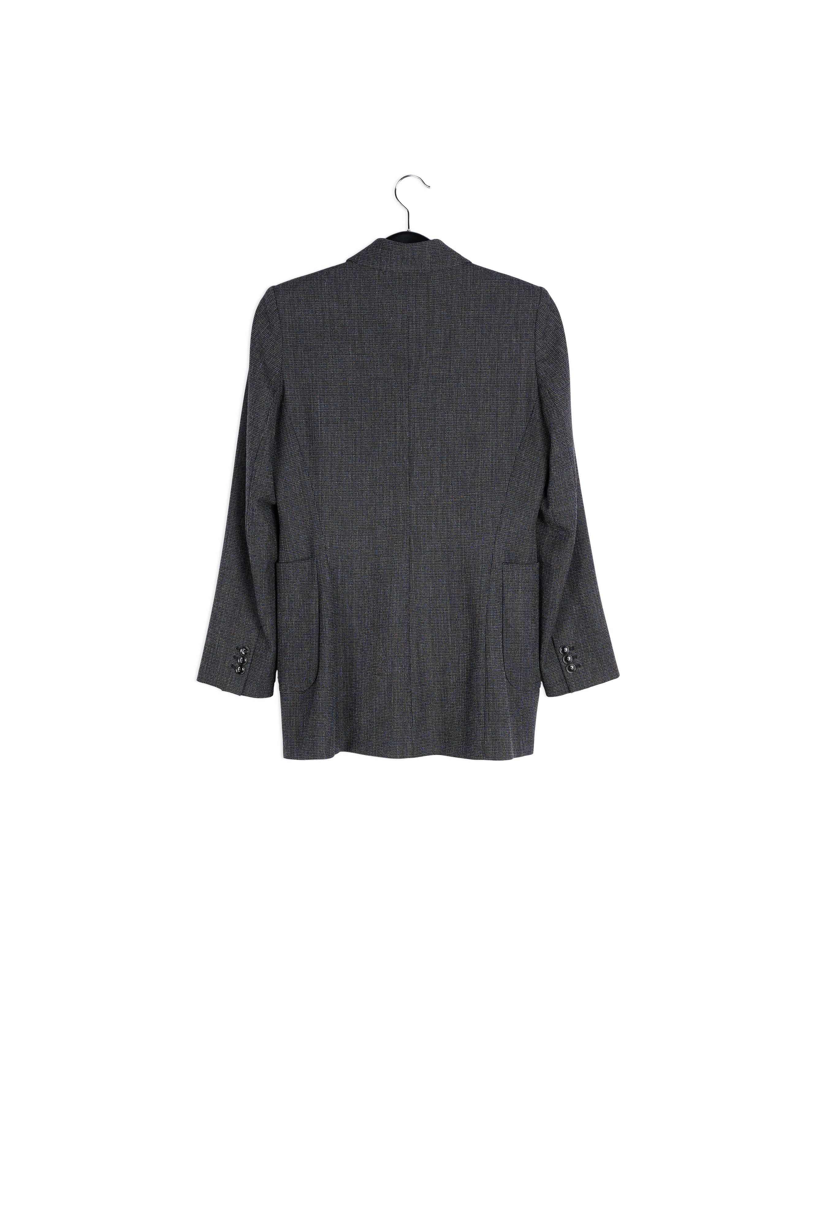 Veste noire croisée au motif microscopique RE—SSENTIEL | Essentiel second hand