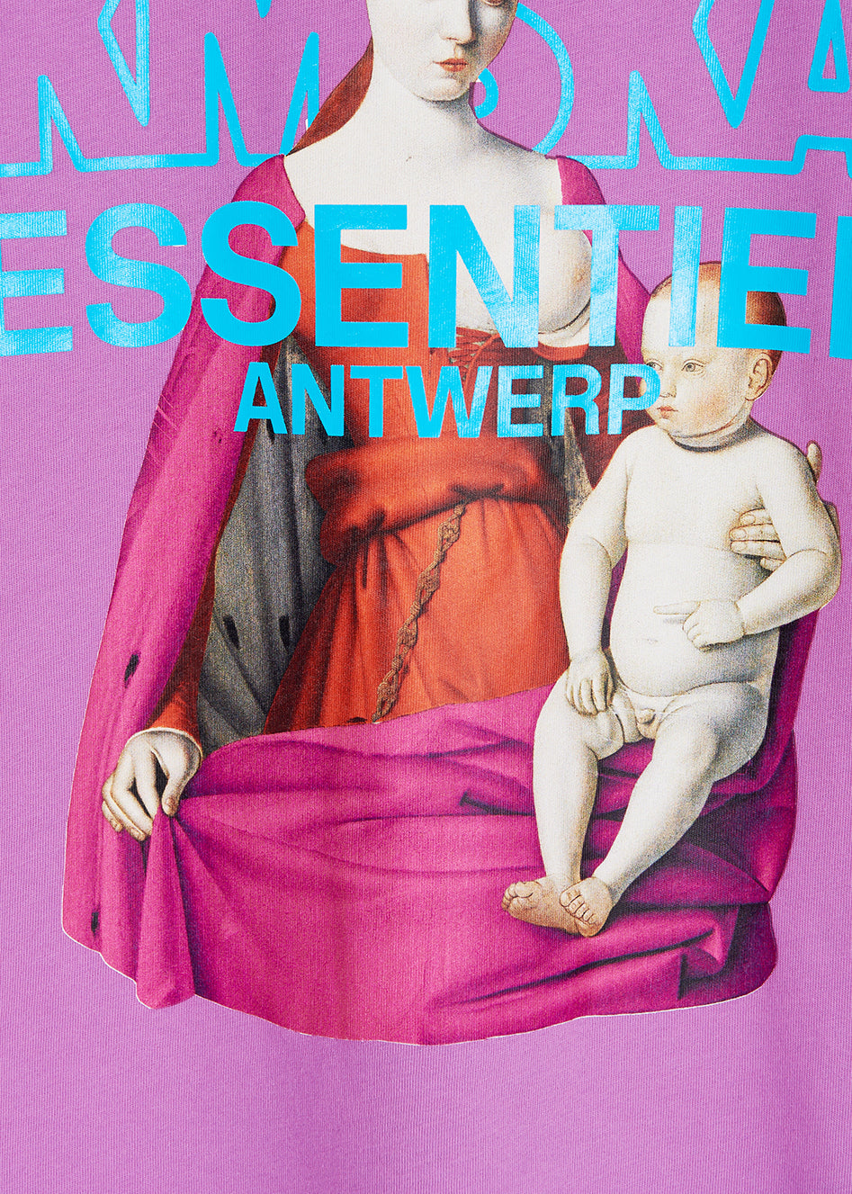 Purple cotton-jersey 'Madonna' T-shirt - collaboration with KMSKA RE—SSENTIEL | Essentiel second hand