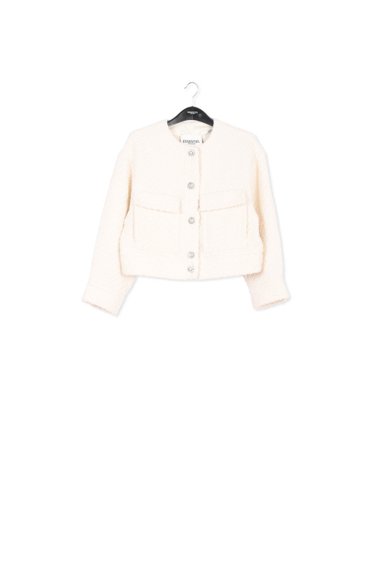 Ecru wool-blend tweed jacket RE—SSENTIEL | Essentiel second hand