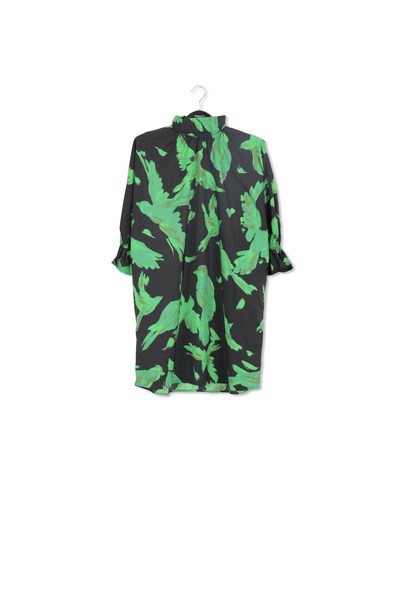 Black and green mini dress with stand-up collar RE—SSENTIEL | Essentiel second hand