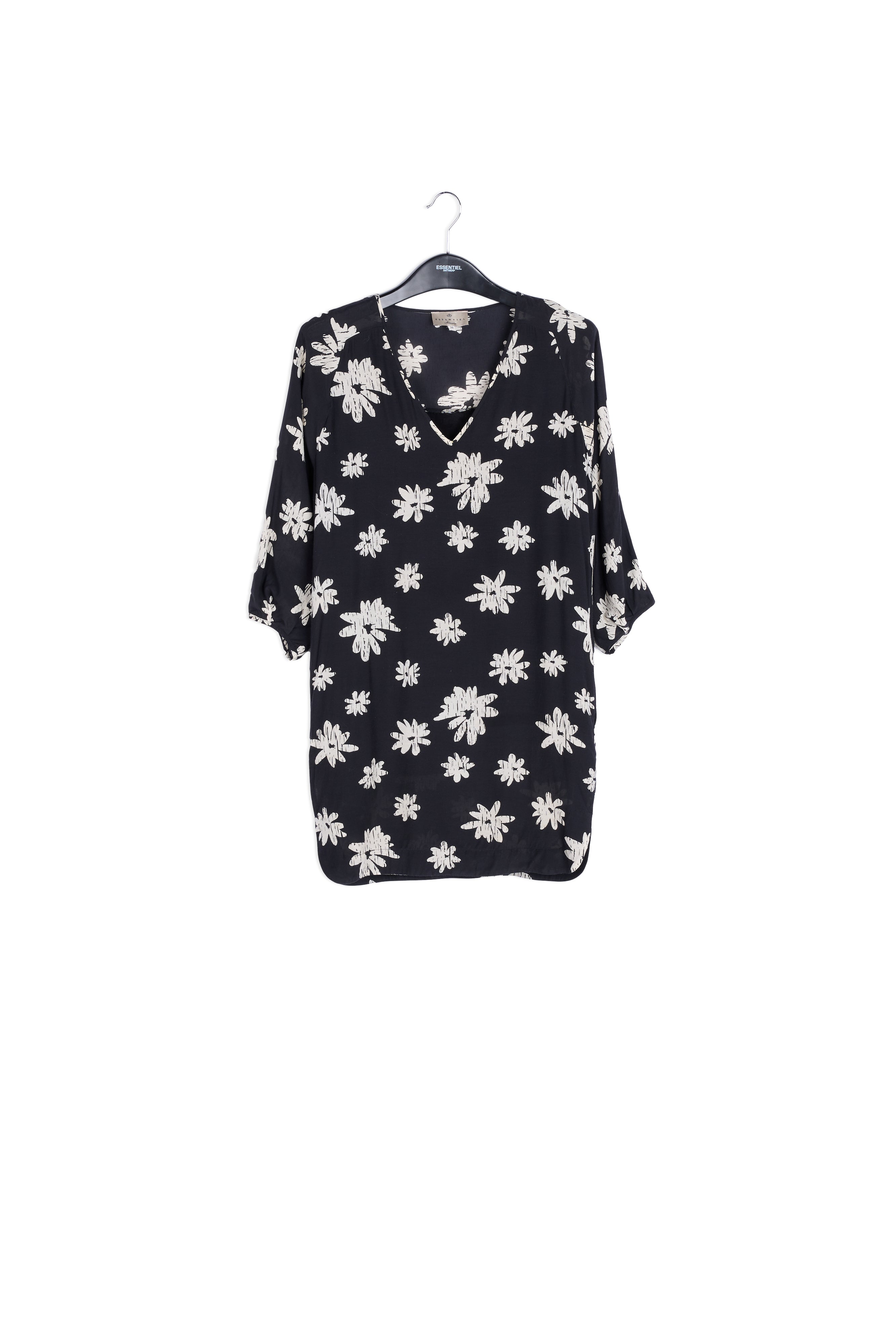 Black printed dress RE—SSENTIEL | Essentiel second hand