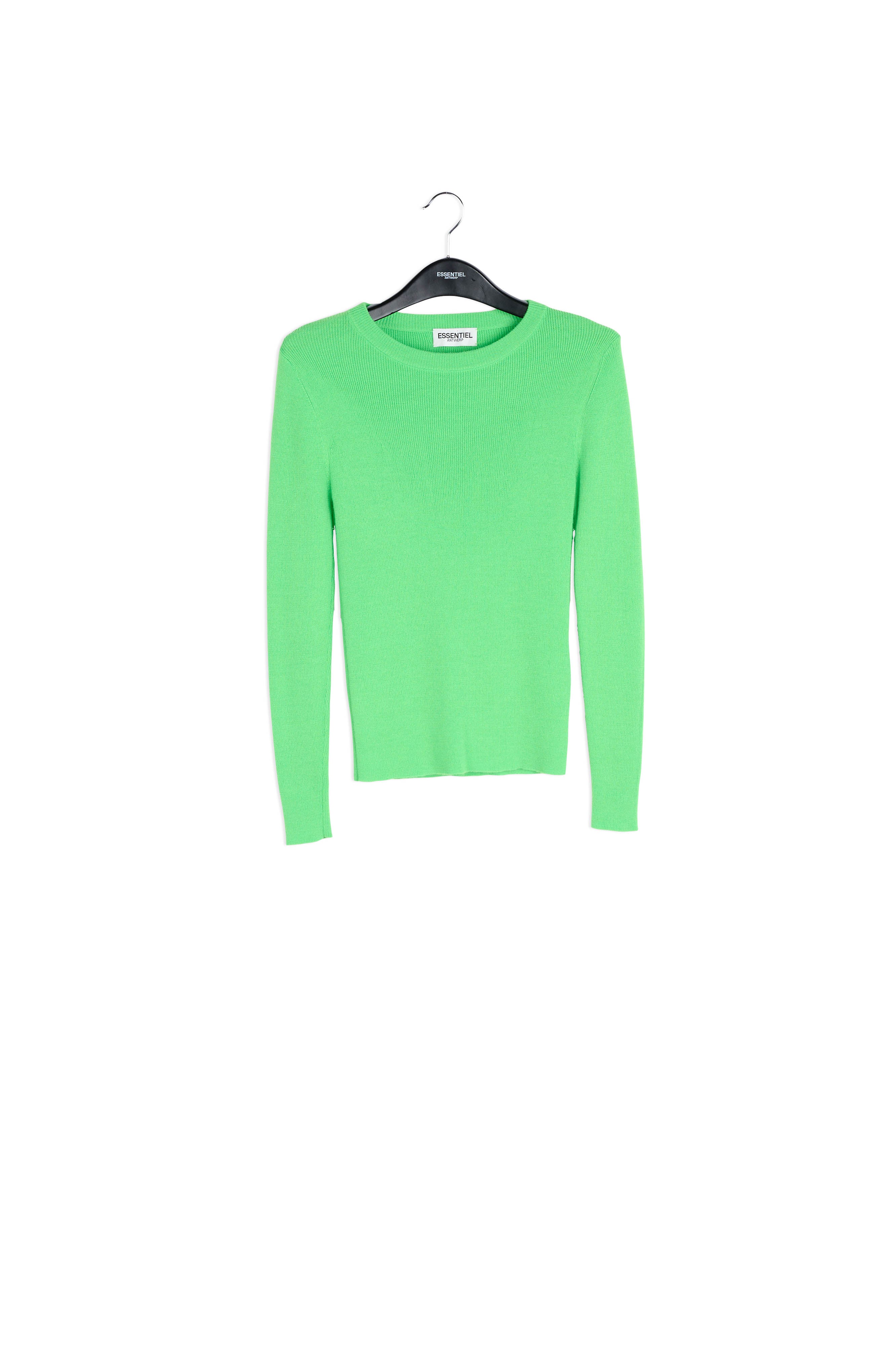 Neon green rib-knitted sweater RE—SSENTIEL | Essentiel second hand