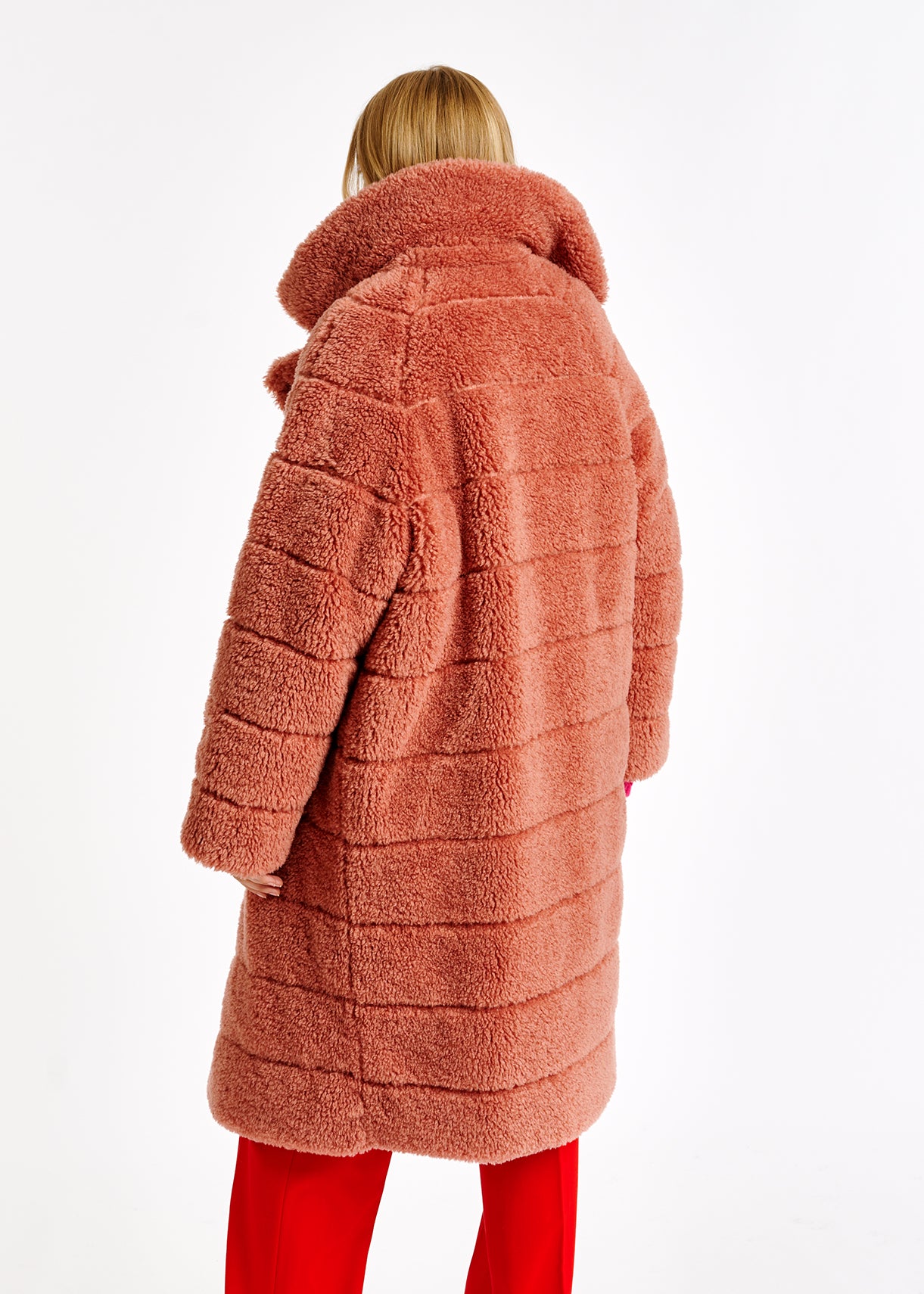 Pink faux fur puffer coat RE—SSENTIEL | Essentiel second hand