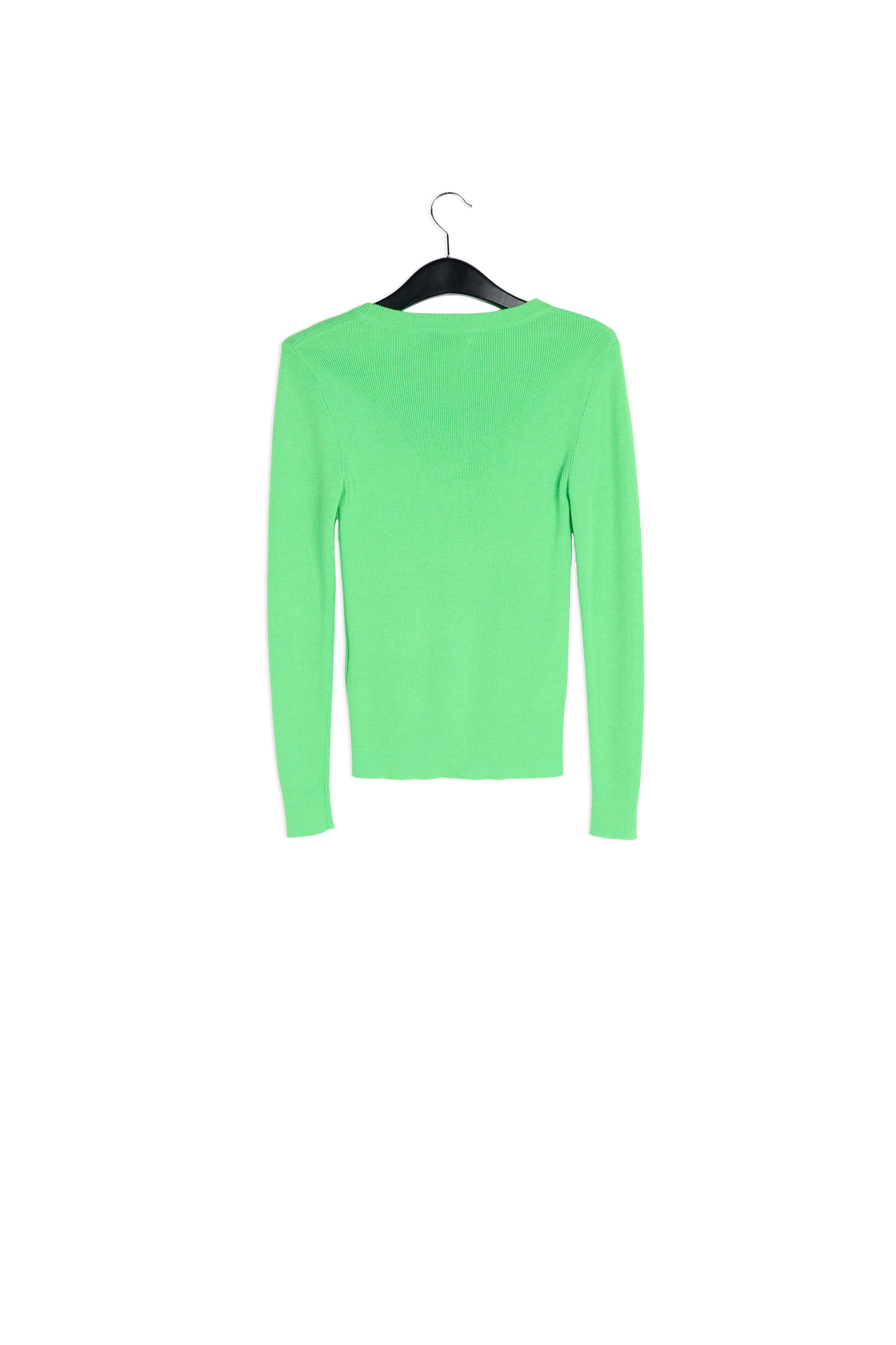 Neon green rib-knitted sweater RE—SSENTIEL | Essentiel second hand