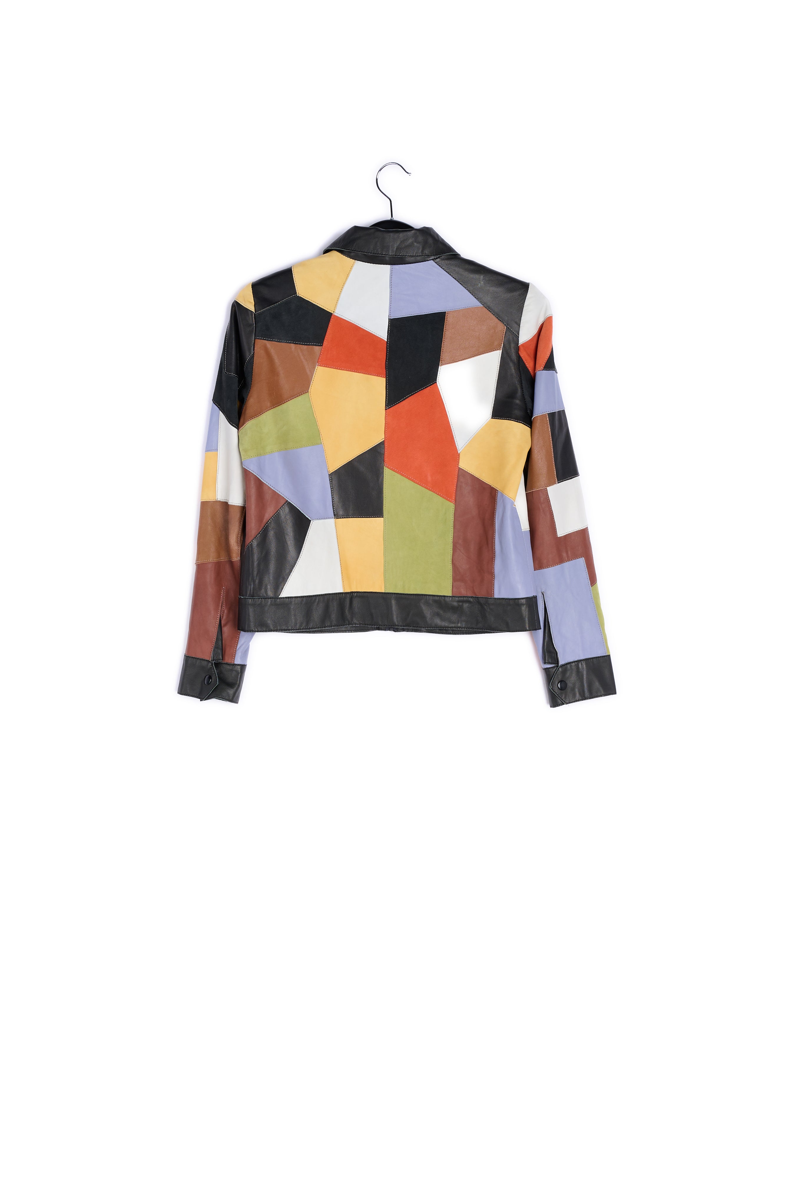 Leather patchwork jacket RE—SSENTIEL | Essentiel second hand