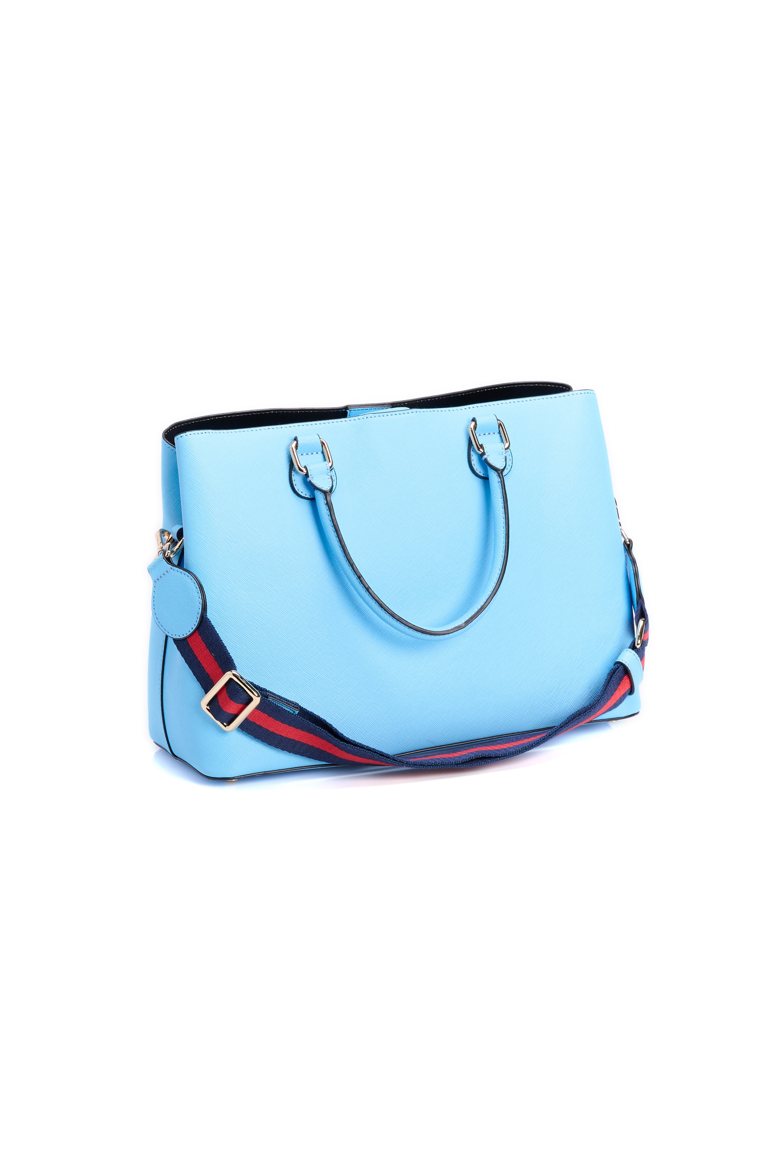 Light blue Woodstock embellished tote bag RE—SSENTIEL | Essentiel second hand