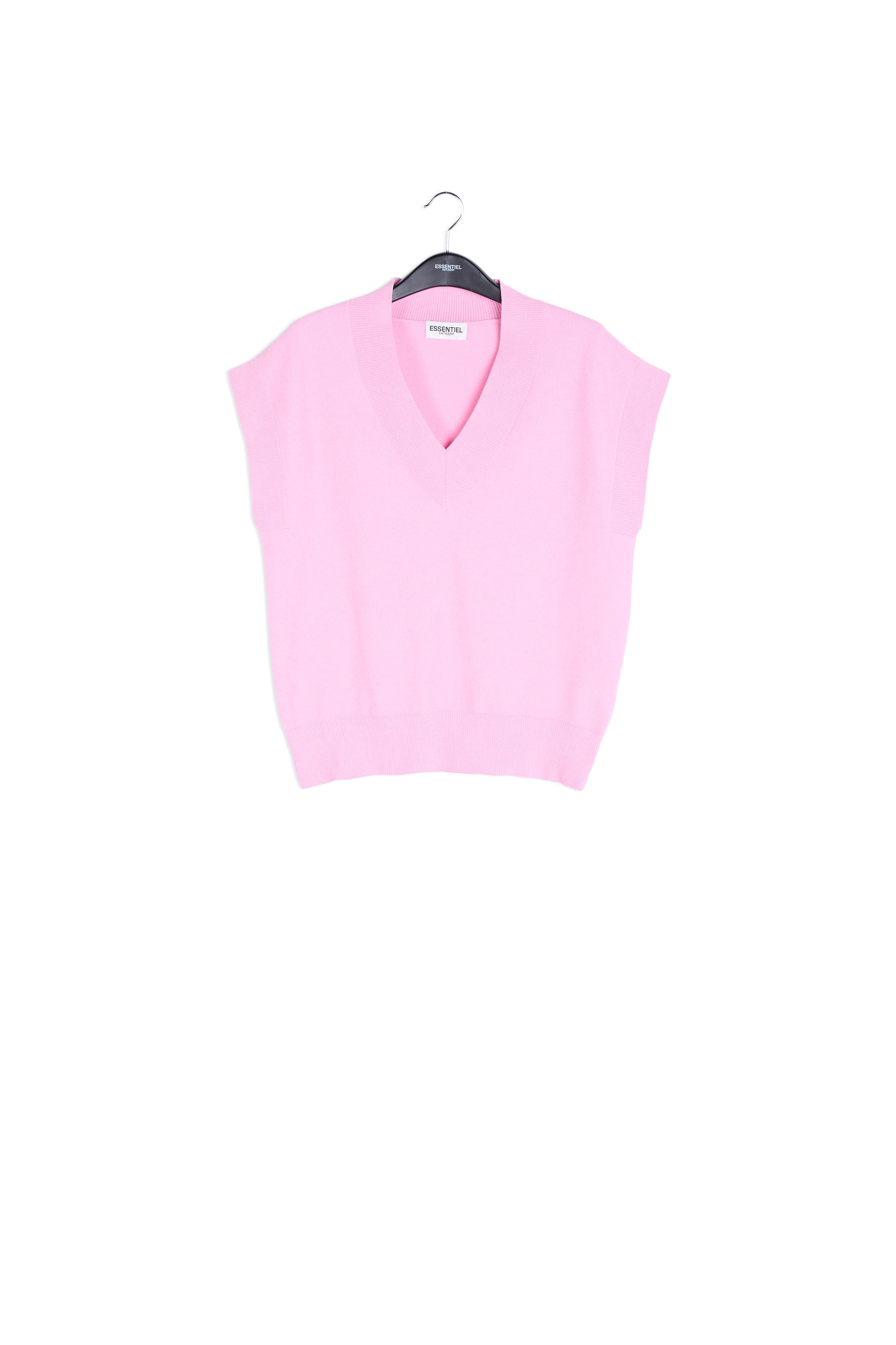 Pink sleeveless knitted vest RE—SSENTIEL | Essentiel second hand