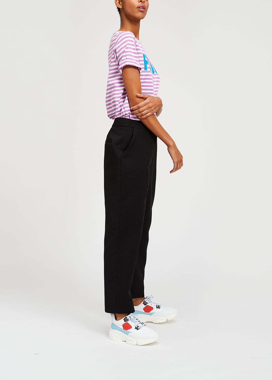 Black classic tailored trousers RE—SSENTIEL | Essentiel second hand