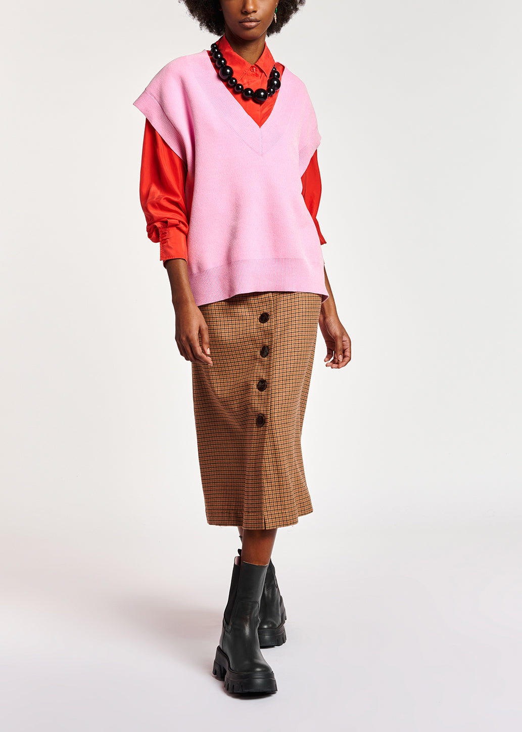 Pink sleeveless knitted vest RE—SSENTIEL | Essentiel second hand