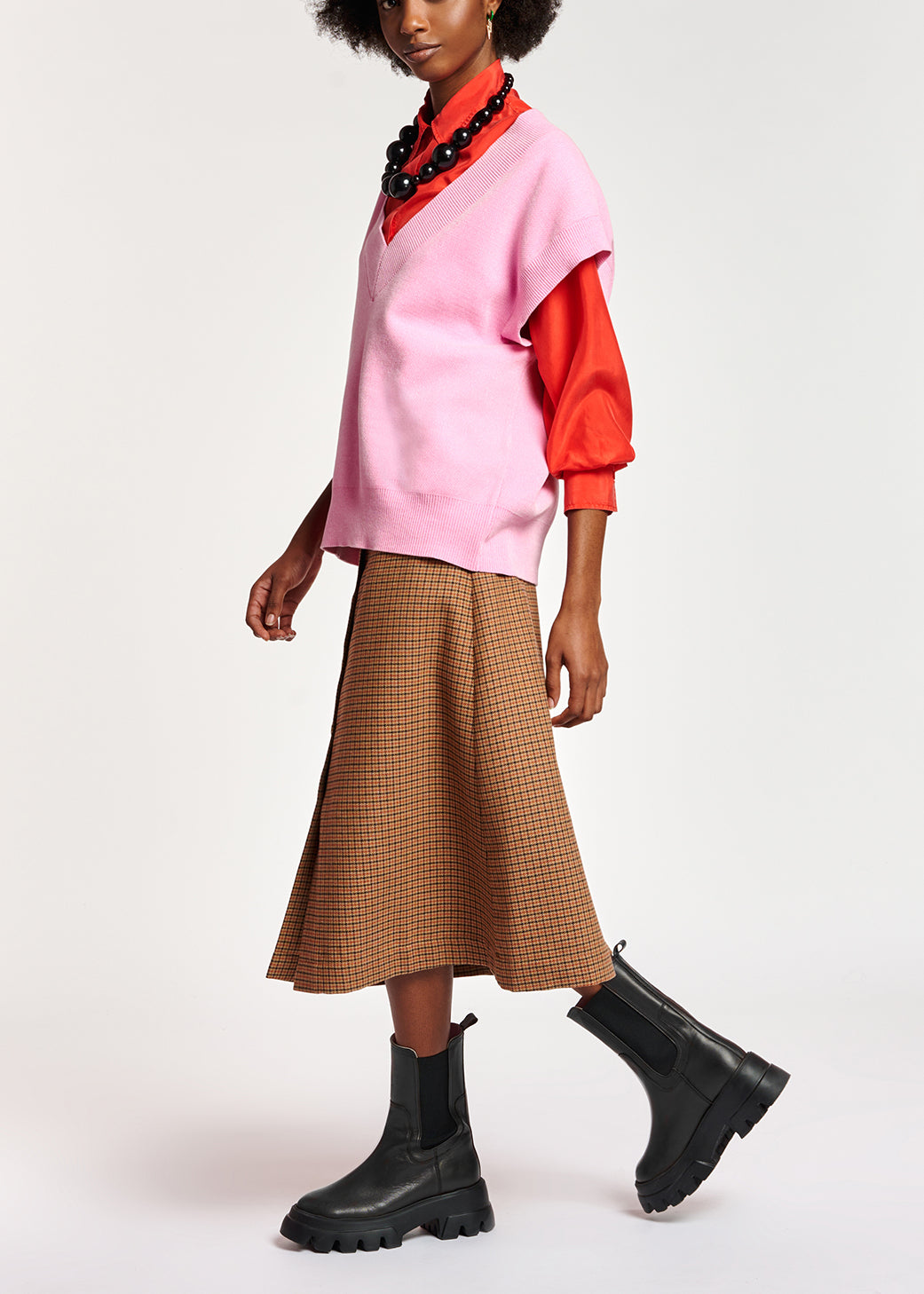 Pink sleeveless knitted vest RE—SSENTIEL | Essentiel second hand