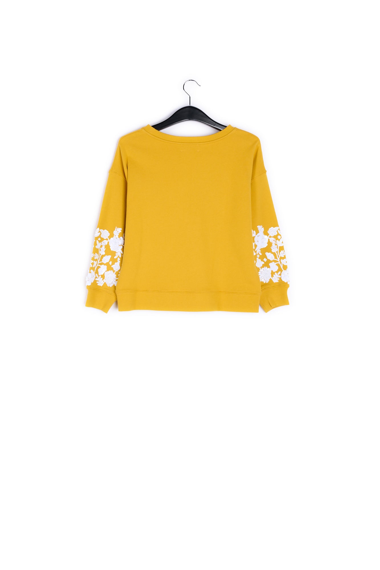 Yellow sweatshirt with white floral embroidery RE—SSENTIEL | Essentiel second hand