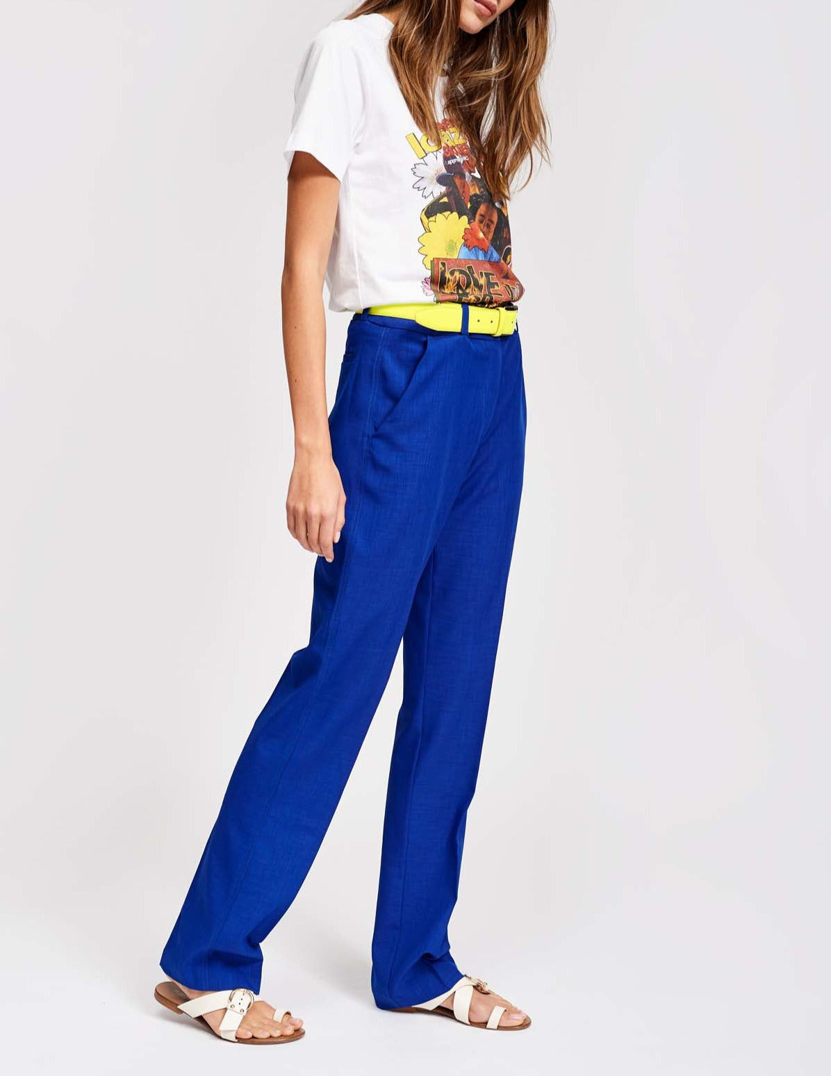 Blue tailored trousers RE—SSENTIEL | Essentiel second hand