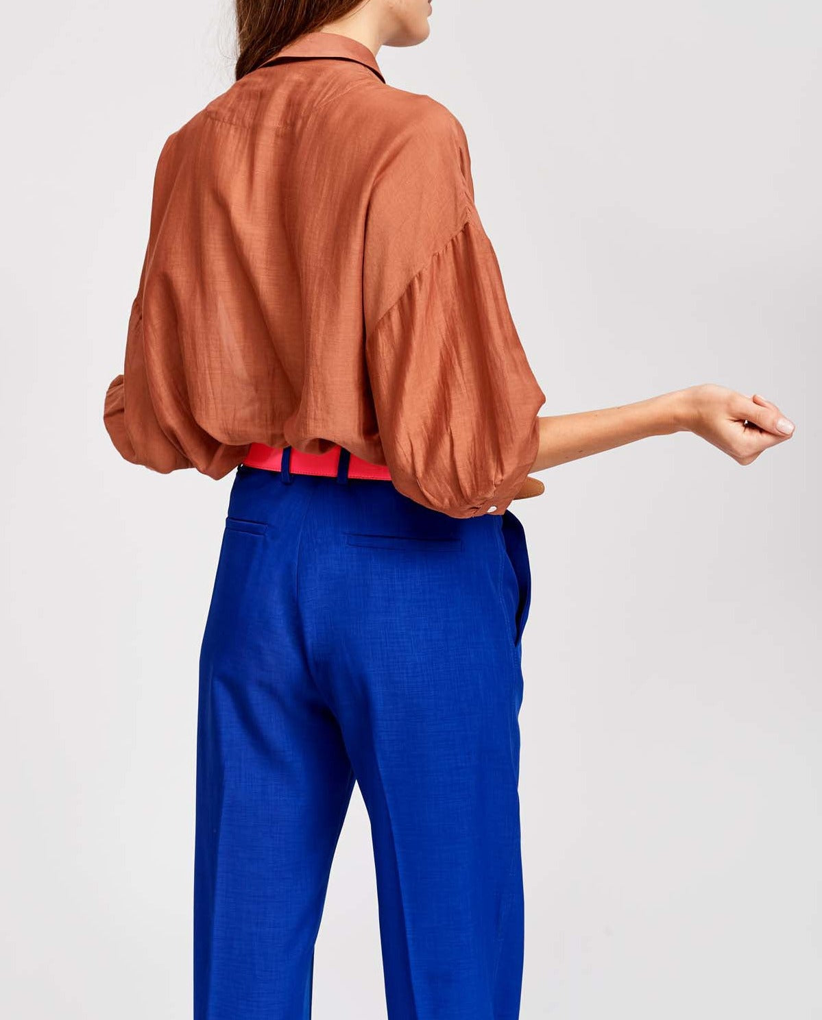 Blue tailored trousers RE—SSENTIEL | Essentiel second hand
